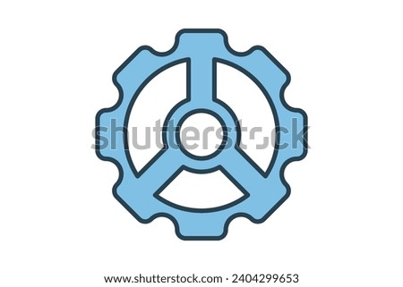 settings gear icon. icon related to basic web and UI. suitable for web site, app, user interfaces, printable etc. flat line icon style. simple vector design editable