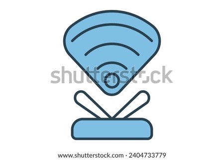 wifi signal icon. icon related to basic web and UI. suitable for web site, app, user interfaces, printable etc. flat line icon style. simple vector design editable
