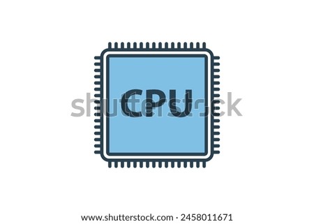 CPU icon. icon related to computer. suitable for web site, app, user interfaces, printable etc. flat line icon style. simple vector design editable