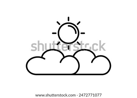 Partly cloudy icon. icon related to weather. suitable for web site, app, user interfaces, printable etc. line icon style. simple vector design editable