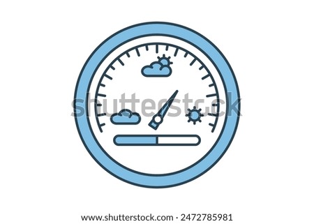 Barometer icon. icon related to weather. suitable for web site, app, user interfaces, printable etc. flat line icon style. simple vector design editable