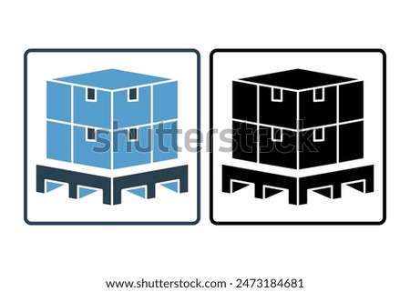 Pallet icon. icon related to supply chain. suitable for web site, app, user interfaces, printable etc. solid icon style. simple vector design editable