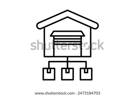 Distribution center icon. icon related to supply chain. suitable for web site, app, user interfaces, printable etc. line icon style. simple vector design editable