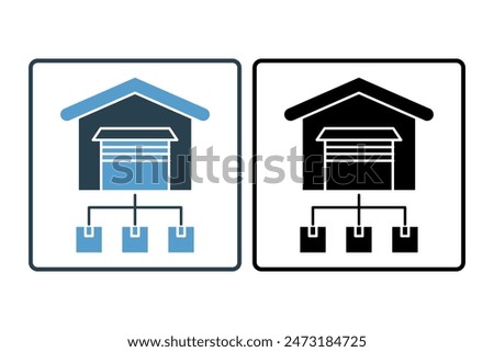 Distribution center icon. icon related to supply chain. suitable for web site, app, user interfaces, printable etc. solid icon style. simple vector design editable