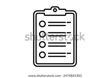 Clipboard icon. icon related to action plan. suitable for web site, app, user interfaces, printable etc. line icon style. simple vector design editable