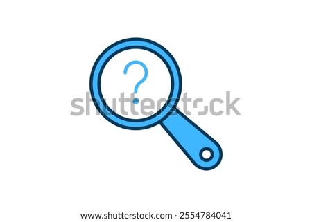 Search Icon with Question Mark icon. icon related to Search. suitable for web site, app, user interfaces, printable etc. flat line icon style. simple vector design editable