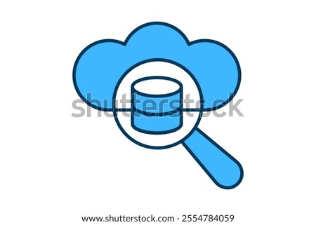 Database Search icon. icon related to Search. suitable for web site, app, user interfaces, printable etc. flat line icon style. simple vector design editable