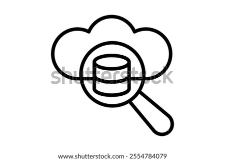 Database Search icon. icon related to Search. suitable for web site, app, user interfaces, printable etc. line icon style. simple vector design editable