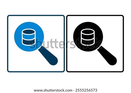 Database Search icon. icon related to Search. suitable for web site, app, user interfaces etc. solid icon style. simple vector design editable