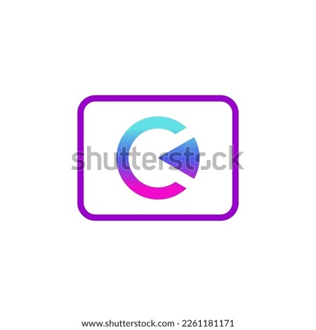 icon c o logo for simple film or video content boxes