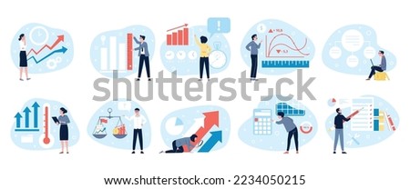 Benchmarking testing concept. Operational improvements, solutions and characteristics. Manager measure money, compare and indicate, recent vector scenes