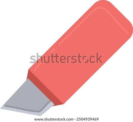 Paper knife color icon. Craft cutting tool