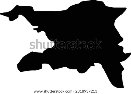 Silhouette map of Aargau Switzerland