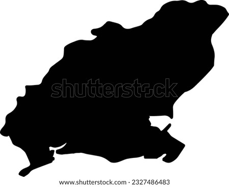 Silhouette map of Wexford Ireland with transparent background.