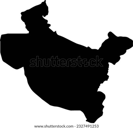Silhouette map of Sala ad-Din Iraq with transparent background.