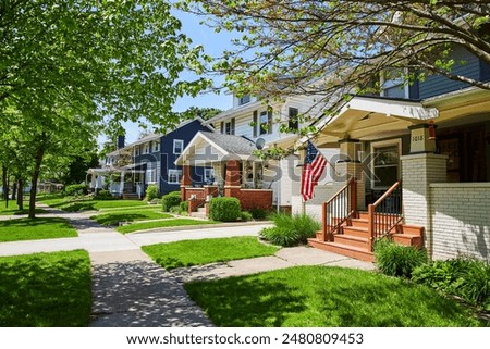 Similar – Image, Stock Photo American flag on street in New York City