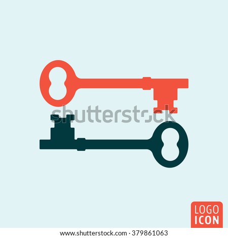 Key icon. Two keys icon isolated, minimal design. Vector illustration