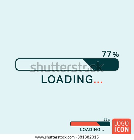 Loading icon. Progress bar icon isolated, minimal design. Vector illustration