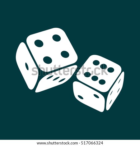 Dice icon. Two game dices, casino symbol minimal design. Vector illustration