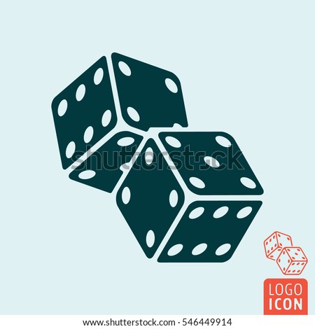 Casino dice icon. Two game dices symbol. Vector illustration