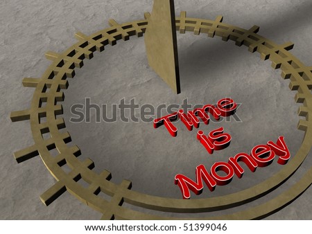 Time is Money - Close-up of Sundial with shadow, can be used for web or print