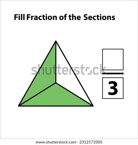 Fraction of the divided into slices. Fractions for website presentation cover poster Vector flat outline icon. isolated on white background. illustration. Fill fractions of the shapes 2 by 3.