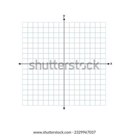 Graph - The square coordinate system in two dimensions with on white background. Rectangular coordinate plane with axes X and Y on a squared grid. Vector illustration.