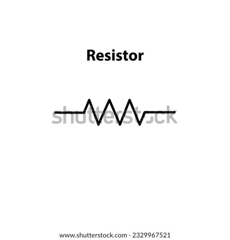 Resistor. anode and cathode. electronic symbol of Illustration of basic circuit symbols. Electrical symbols, study content of physics students.  electrical circuits.