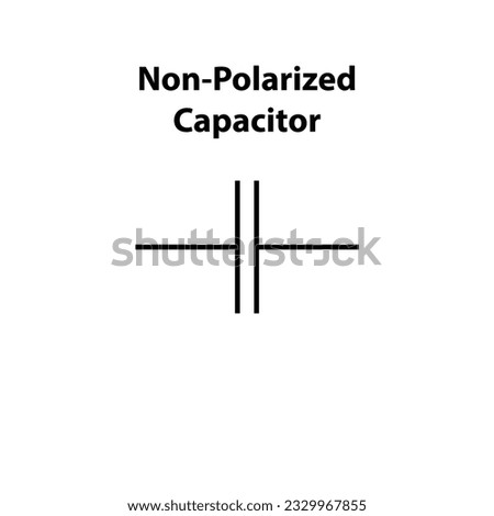 Polarized Capacitor. electronic symbol. Illustration of basic circuit symbols. Electrical symbols, study content of physics students.  electrical circuits.