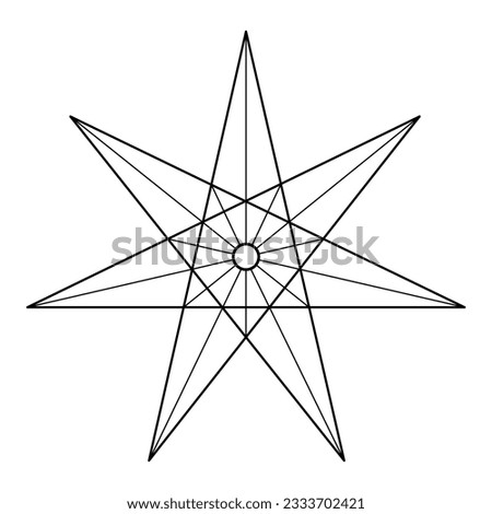 7 side star Sacred Geometry Vector Design Elements. This religion, philosophy, and spirituality symbols. the world of geometry with our intricate illustrations.
