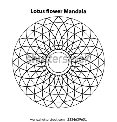 Lotus flower Mandela. Scared Geometry Vector Design Elements. This religion, philosophy, and spirituality symbols. the world of geometry with our intricate illustrations.