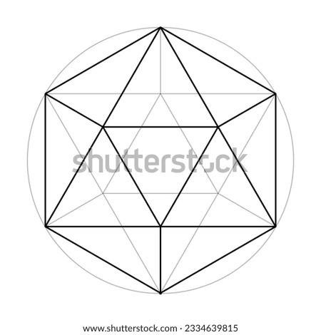 Hexagon triangle graph. Scared Geometry Vector Design Elements. thin line geometric. isolated on white background. the world of geometry with our intricate illustrations.