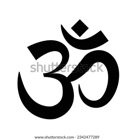 Om symbol of Hinduism. Vector illustration isolated on white background