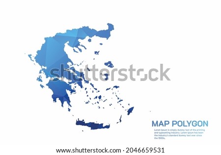 Greece Map Abstract geometric rumpled triangular low poly style gradient graphic on white background