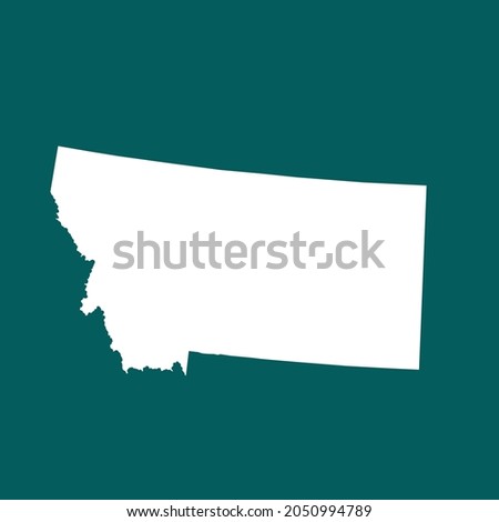 MONTANA map High Detailed. white color. on green background. Abstract design vector illustration eps 10