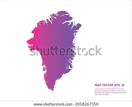 Greenland map gradient color . on white background. 