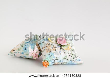Pillows, floral white background