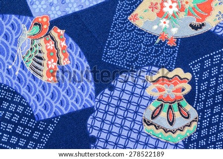 Closeup patterned fabric of Japan