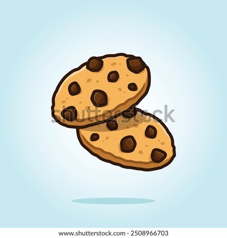 Similar – Image, Stock Photo Yummy cookies with chocolate chips and milk