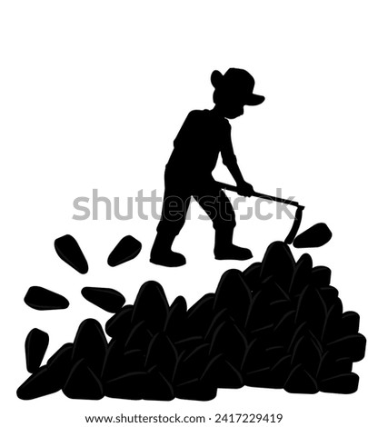 environmentally friendly coal, coal mine, silhouette, black and white