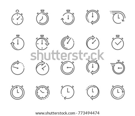 Stop watch symbol, fast time icon, express and urgent services. 48×48 pixel perfect. Editable stroke.