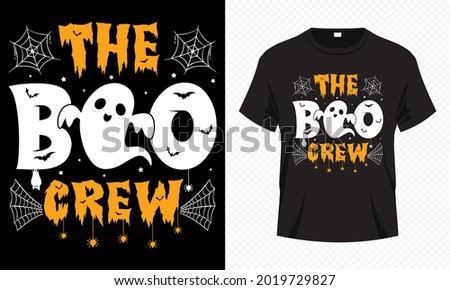 The Boo Crew - Cute Halloween T-shirt Design Vector. Good for Clothes, Greeting Card, Poster, and Mug Design.