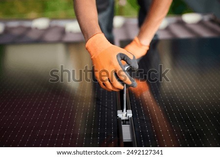 Similar – Image, Stock Photo Solar panel, photovoltaic, alternative electricity source