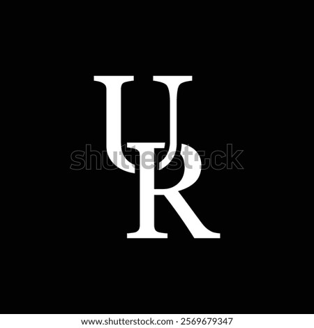 UR letter logo concept isolated on white background. RU Logo