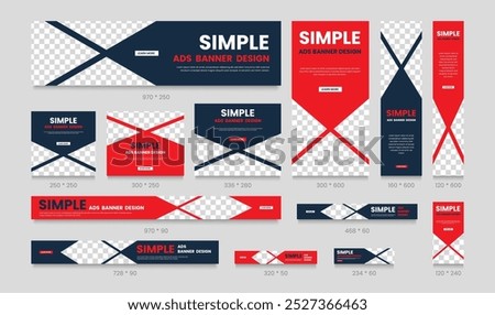 Business web banners template set. Vertical, horizontal and square ads template layout. Google promotion kit banner template design for web page, ads, background, backdrop, flyer, card.