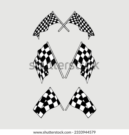 racing flag for cutting sticker and print illustration design. checkered flag on white