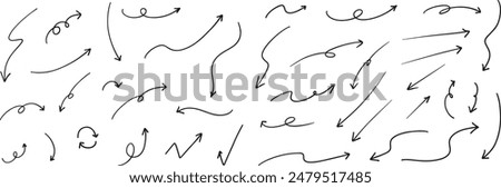 Simple Hand-Drawn Arrow Set Black Vector