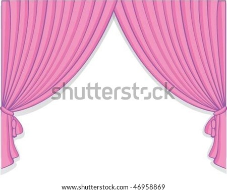 Pink Curtain Theater Stock Vector Illustration 46958869 : Shutterstock