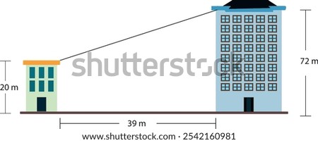 Geometry exercise to determine the length of the steel cable, using the Pythaorean theorem.