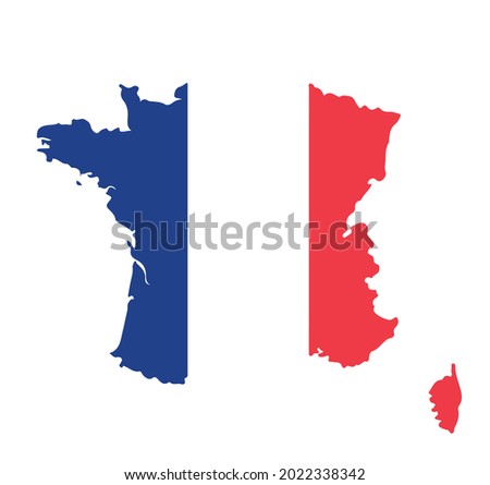 flag of France map EPS handmade vector